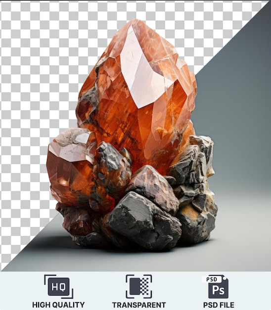 PSD transparante achtergrond psd een rots met een diamant erop