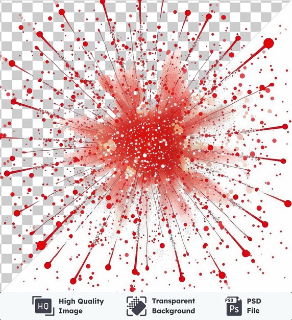 PSD transparante achtergrond psd vuurwerk sprankelt vector symbool stralende rode en witte uitbarsting van vuurwerk op een geïsoleerde achtergrond