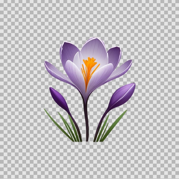 Transparante achtergrond van krokusbloem