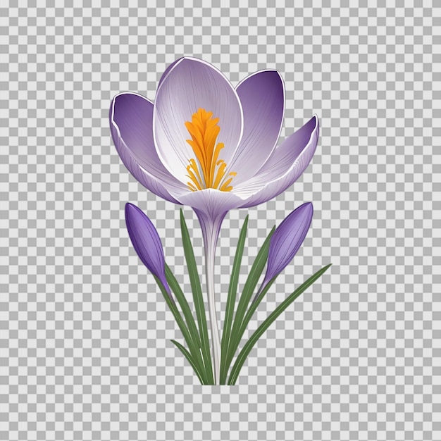 Transparante achtergrond van krokusbloem