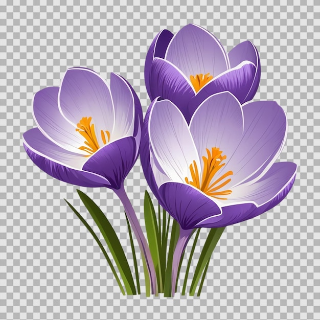 Transparante achtergrond van krokusbloem