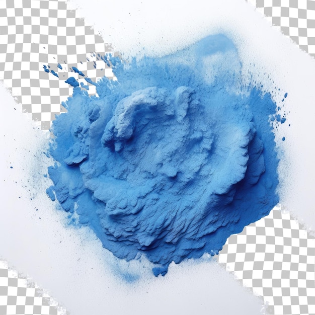 PSD transparante achtergrond versierd met blauw aquarelpoeder