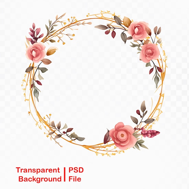 PSD transparante bloemenframe beeldelementen in hd-kwaliteit