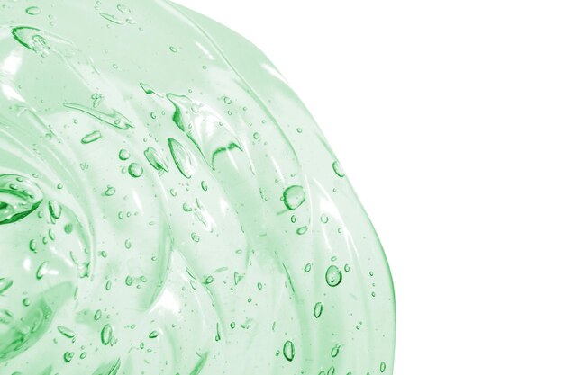 PSD transparante cosmetische groene gel op een lege achtergrond