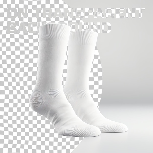 PSD transparante katoenen sokken voor ontwerp op transparante achtergrond