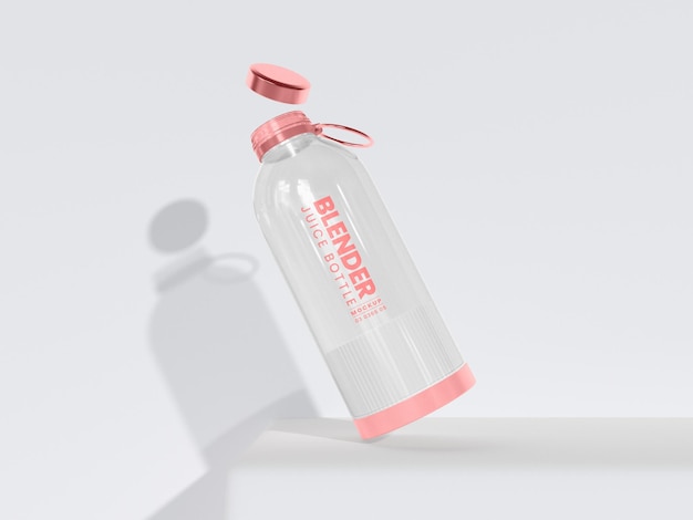 Transparante mini blender juice bottle branding mockup