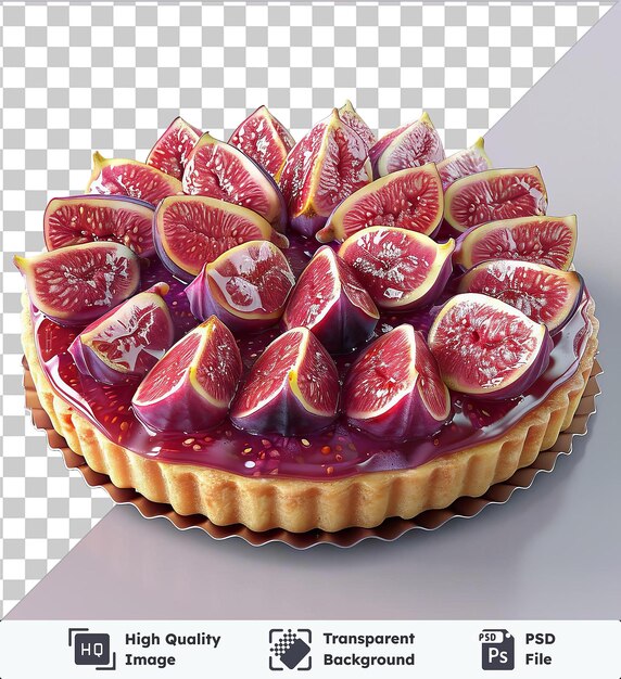 PSD transparante psd-foto heerlijke vijgentaart met gesneden grapefruit