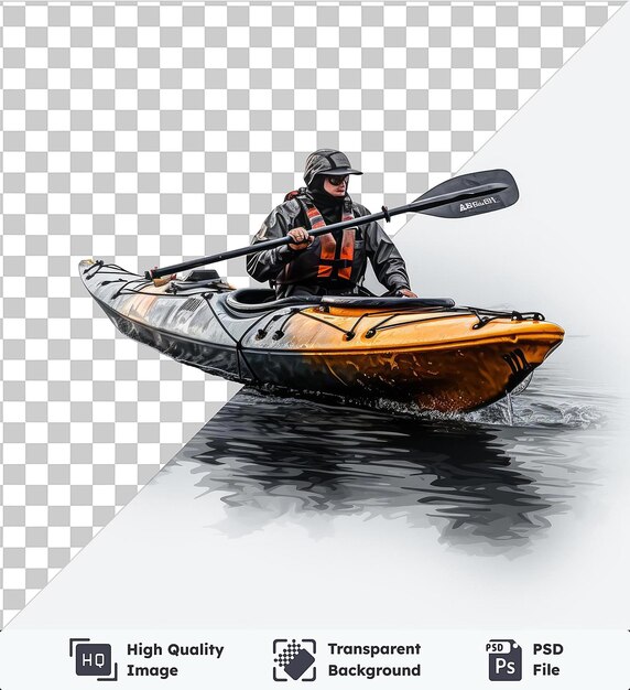 PSD transparante psd-foto realistisch fotografisch kayaker_s kajakken in een rivier