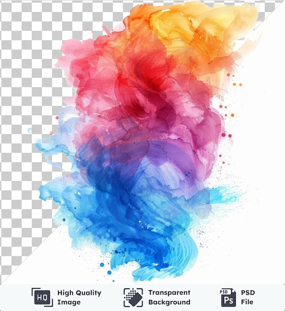 PSD transparante psd foto waterverf vlek meng vector symbool pastel samensmelten om een uniek ontwerp te creëren