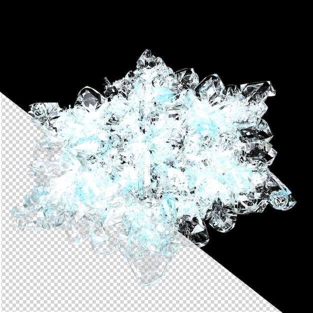 Transparante sneeuwvlok gemaakt van ijs 1