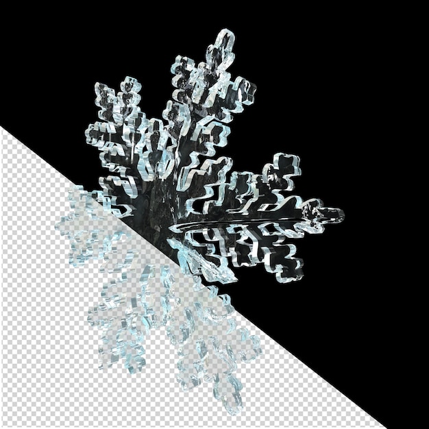 PSD transparante sneeuwvlok gemaakt van ijs 1