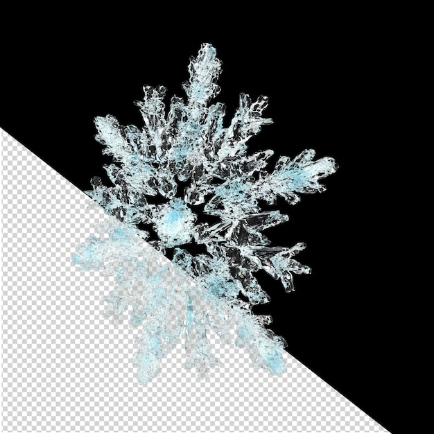 PSD transparante sneeuwvlok gemaakt van ijs 1