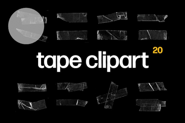 Transparante tape clipart geïsoleerde objecten