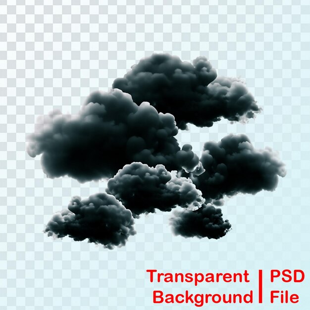 PSD transparante zwarte wolkenbeeld in hd-kwaliteit