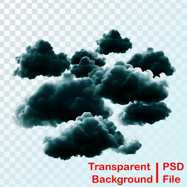 PSD transparante zwarte wolkenbeeld in hd-kwaliteit