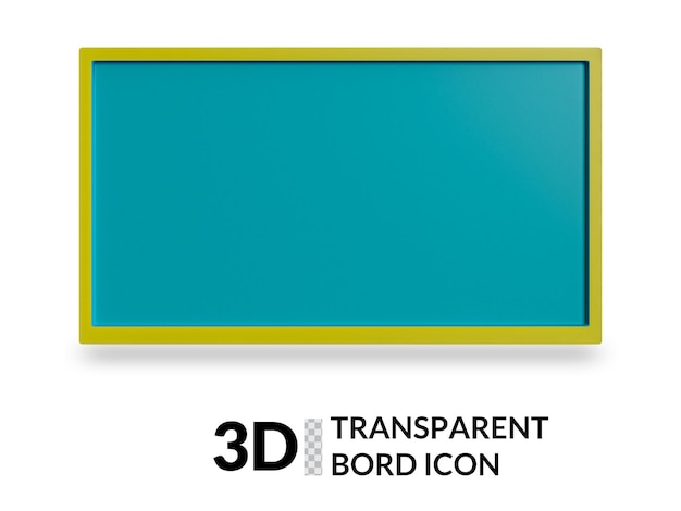 PSD transparent 3d cute school board render