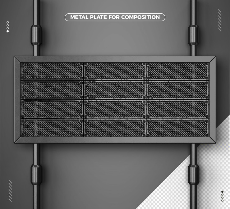 PSD transparent 3d metal grid board