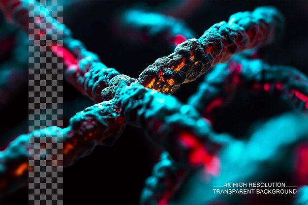 PSD transparent 3d x chromosome key for genetic research in medicine on transparent background