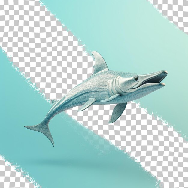 PSD transparent background 3d rendering of a prehistoric fish called liopleurodon