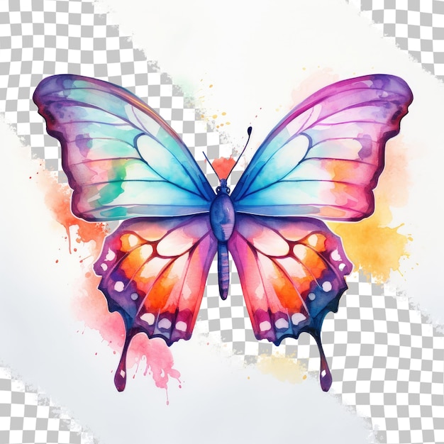 PSD transparent background butterfly painting