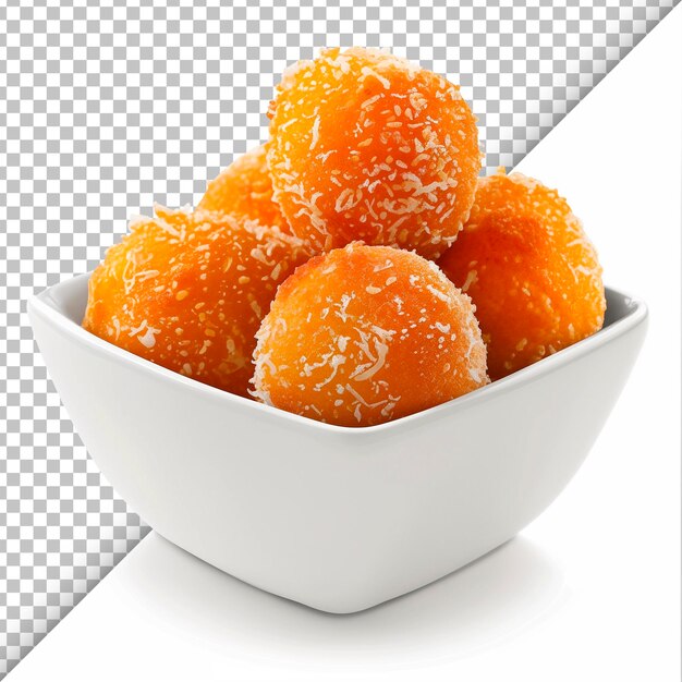 Transparent background cheese fritters detail