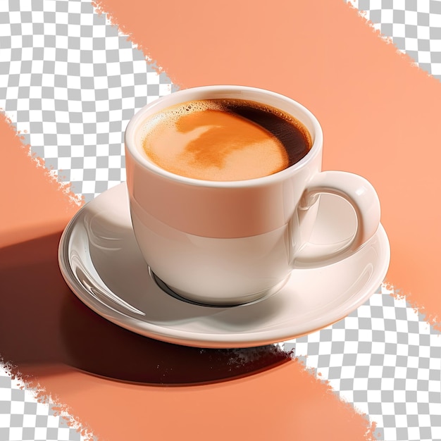 Transparent background espresso with crema