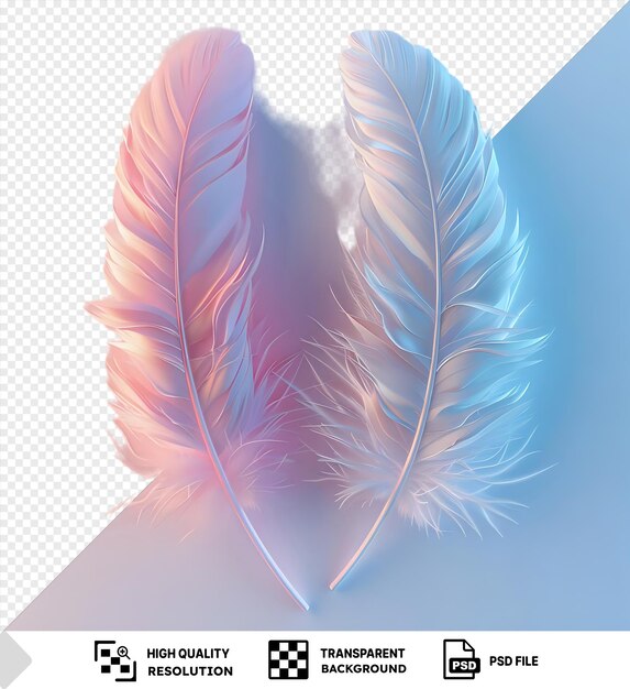 PSD transparent background feathers adorn a fashionable wallpaper creating a serene and picturesque scene png psd