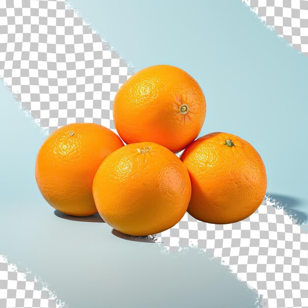 Transparent background four isolated oranges