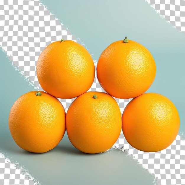 PSD 투명한 배경 4개의 고립된 오렌지