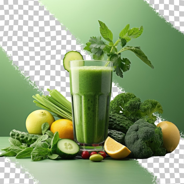 PSD transparent background fresh veggie smoothie