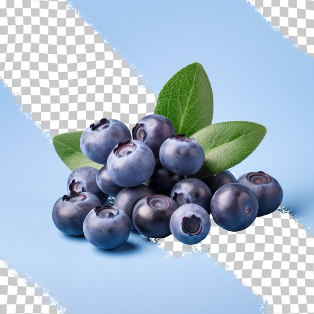 PSD transparent background isolate of bilberries or whortleberries