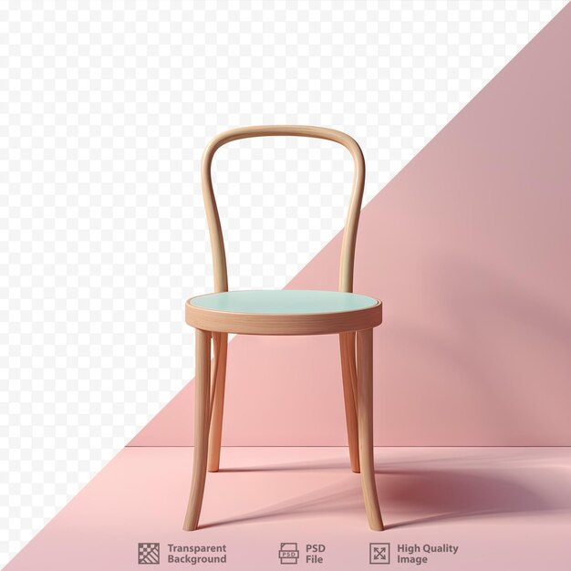 Transparent background isolated chair shown from behind