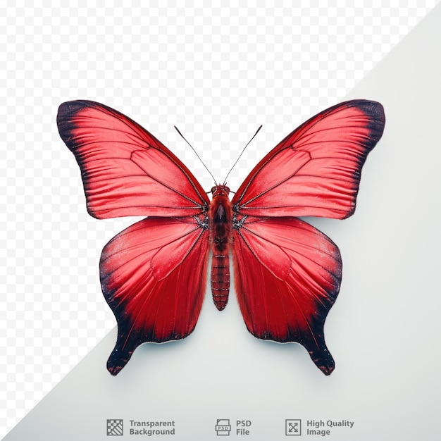 PSD Прозрачный фон изолированный красная бабочка