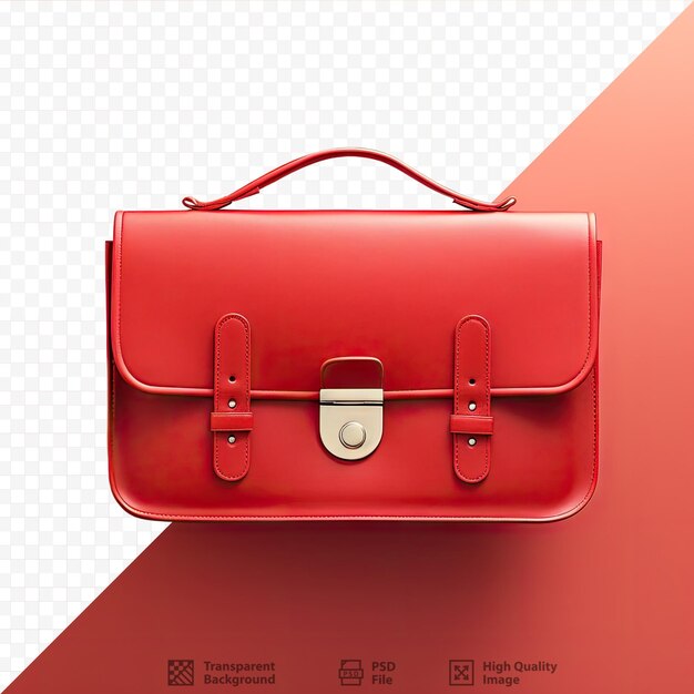 PSD transparent background isolated red messenger style bag