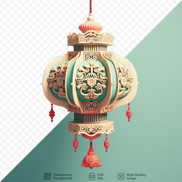 PSD transparent background isolates chinese decorative lantern