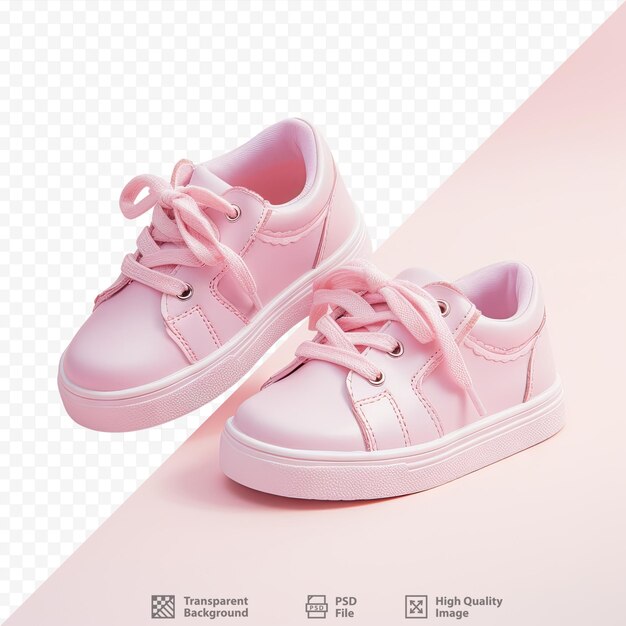 PSD transparent background isolates girl with pink shoes