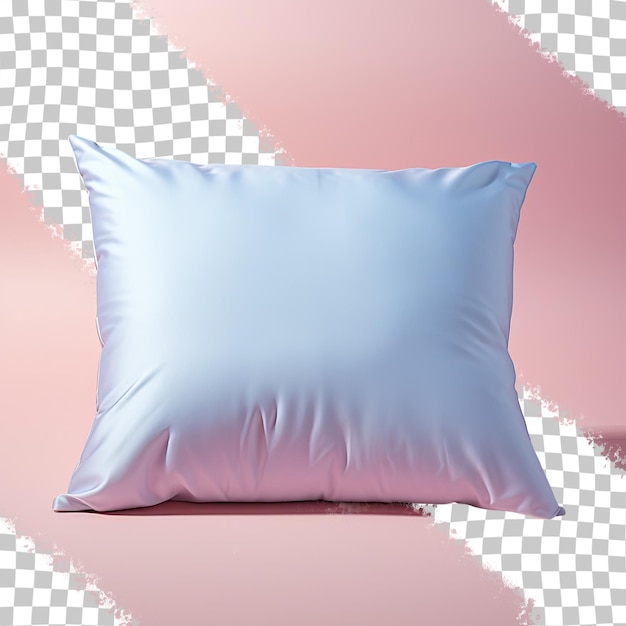 A transparent background isolates a studio shot of a pillow