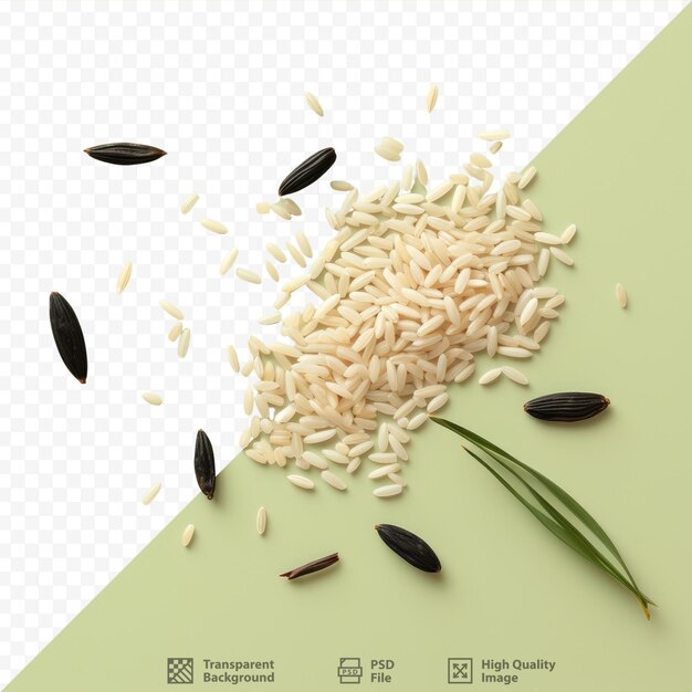 PSD transparent background photo of rice seeds