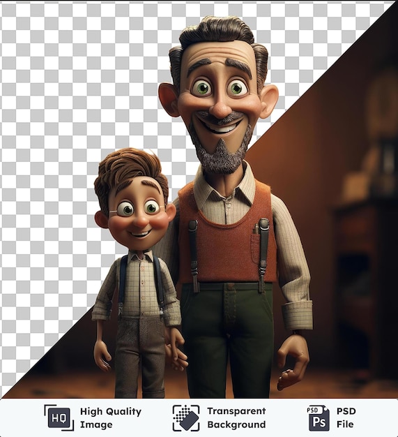 PSD transparent background psd 3d ventriloquist with a puppet