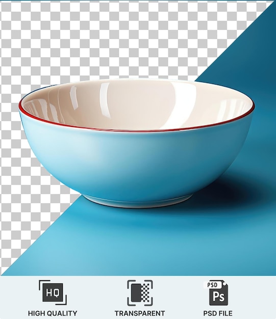 Прозрачный фон: белая чаша на синем столе