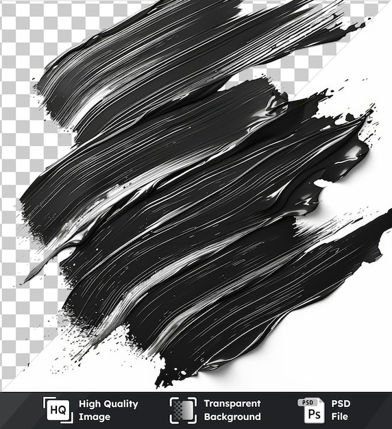 Transparent background psd abstract graphite smears vector symbol charcoal drags in the air