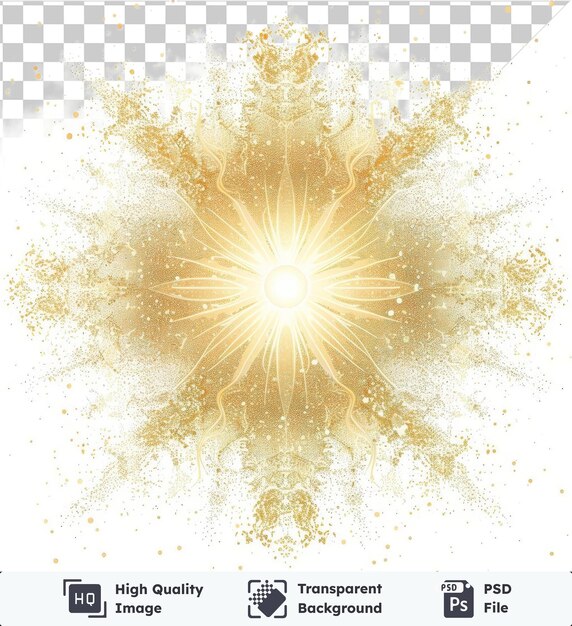 PSD transparent background psd abstract sun flare vector symbol solar gold color