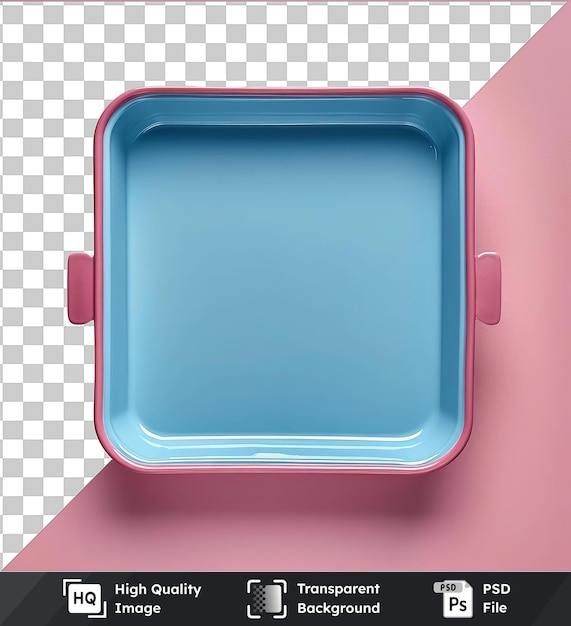 PSD transparent background psd baking tray on a pink background