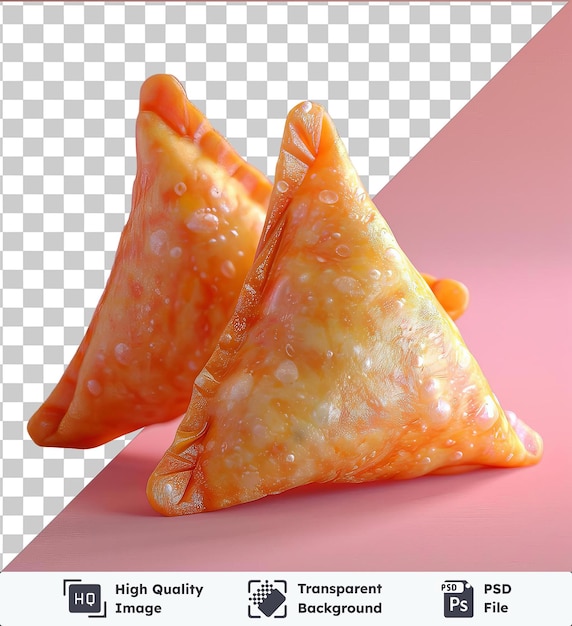 PSD transparent background psd beef samosas on a pink background