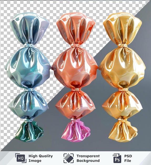 PSD transparent background psd collection set of candies in colorful wrappers png clipart