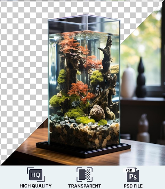 PSD transparent background psd custom home aquarium design set