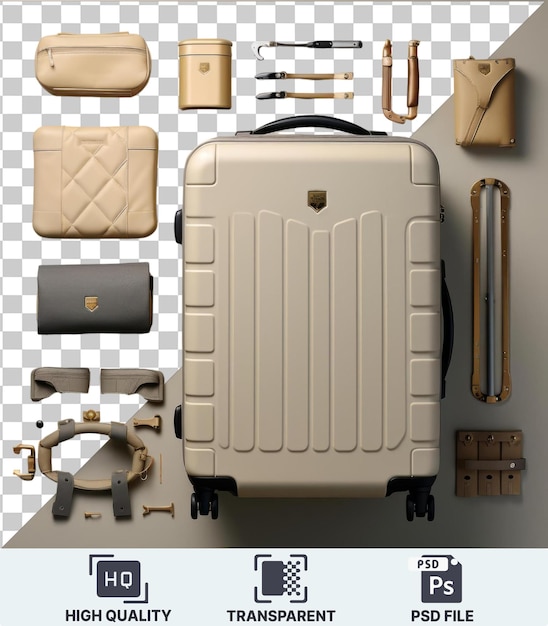 PSD transparent background psd custom luxury travel and luggage set