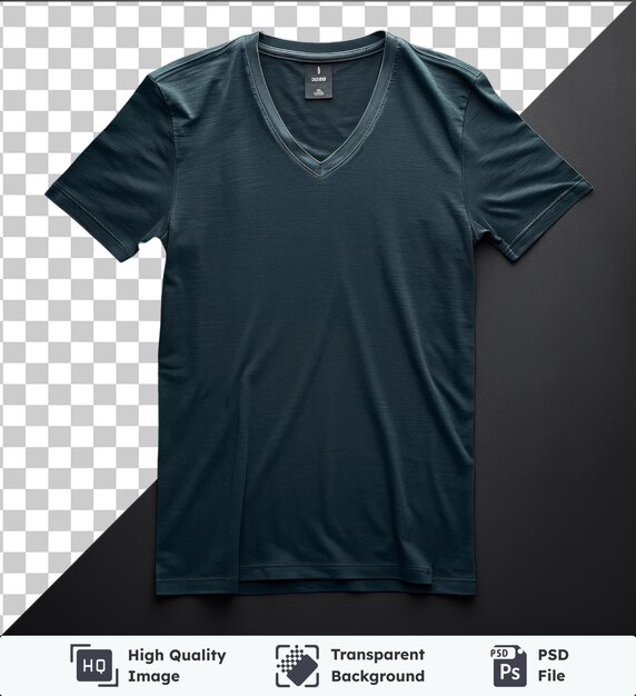 PSD transparent background psd front view capture a premium t shirt teal technical materials fabric label