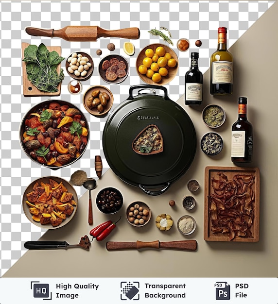 PSD transparent background psd gourmet spanish cooking set