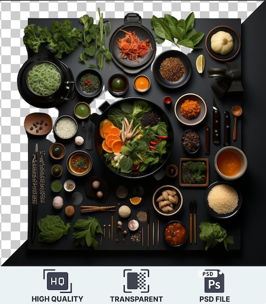 PSD transparent background psd gourmet vietnamese cooking set the food studio